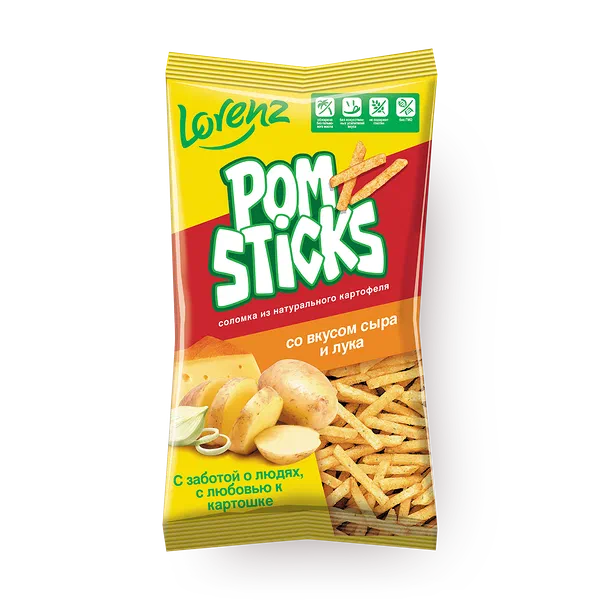 Чипсы картофельные соломкой Pomsticks со вкусом сыра и лука