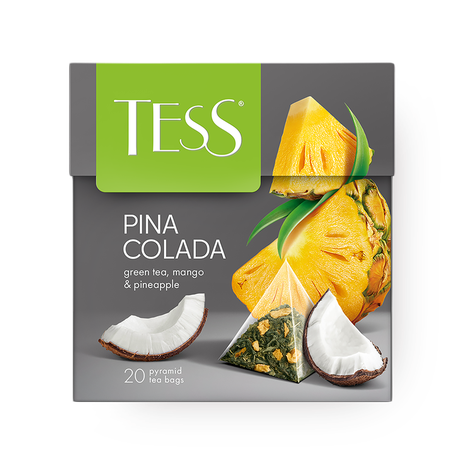 Чай зелёный Pina Colada Tess с манго и ананасом в пирамидках