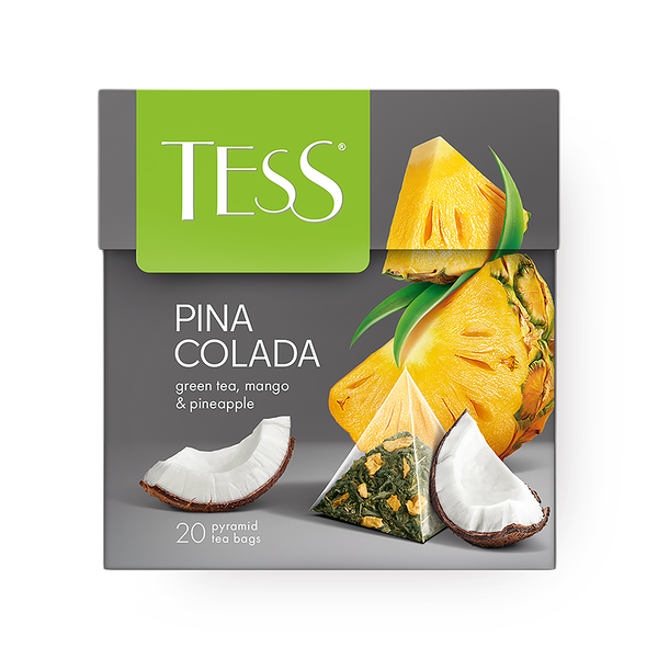Чай зелёный Pina Colada Tess с манго и ананасом в пирамидках