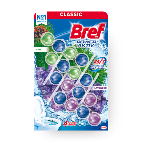 Туалетный блок Bref Power Aktiv хвойная свежесть и лаванда