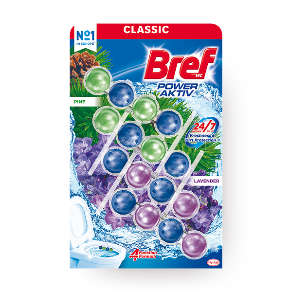 Туалетный блок Bref Power Aktiv хвойная свежесть и лаванда