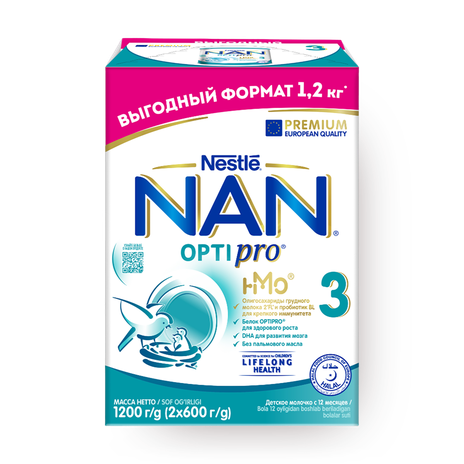 Смесь молочная сухая NAN 3 Optipro с 12 месяцев