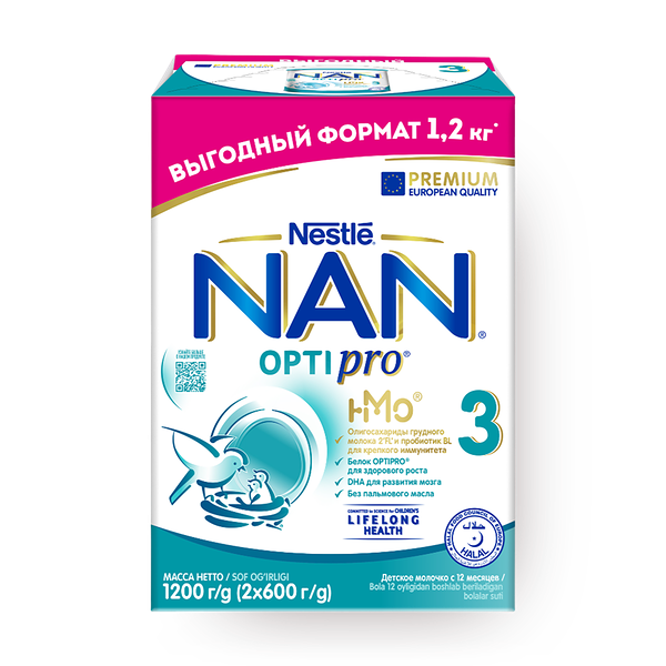 Смесь молочная сухая NAN 3 Optipro с 12 месяцев