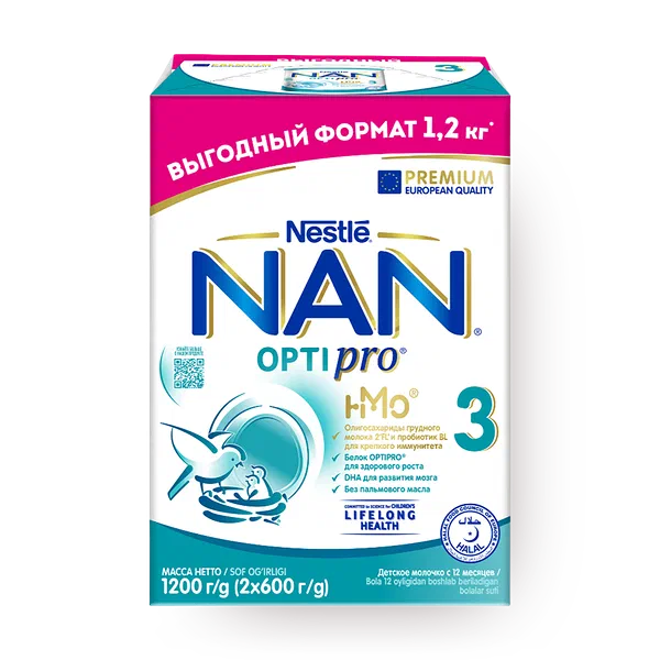Смесь молочная сухая NAN 3 Optipro с 12 месяцев