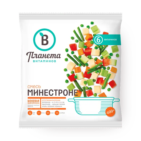 Смесь овощная Минестроне «Планета витаминов» замороженная
