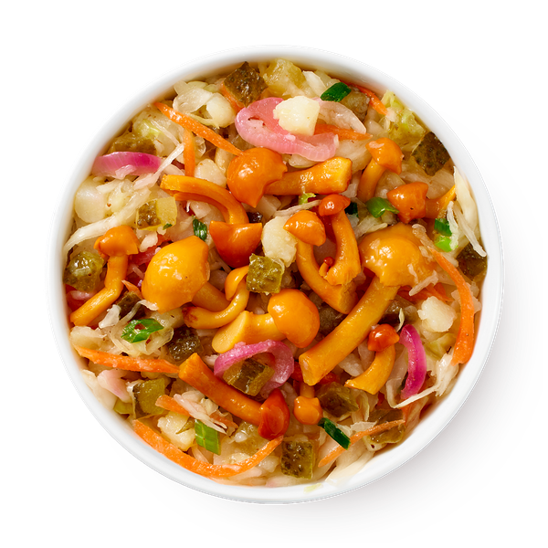 Салат с картофелем, опятами и квашеной капустой