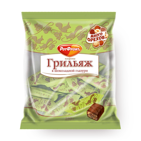 Конфеты Грильяж «Рот фронт» в шоколадной глазури