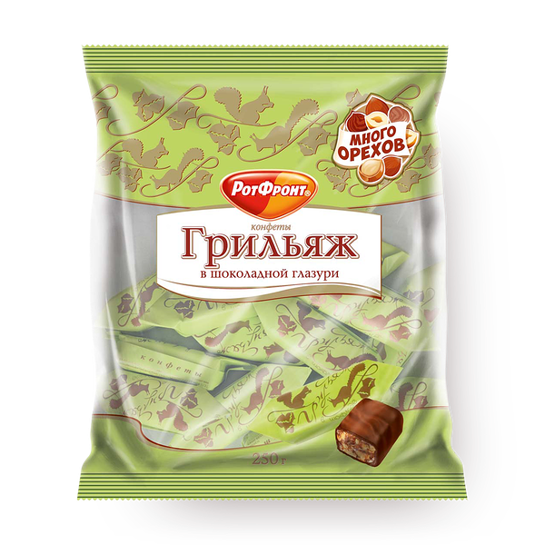 Конфеты Грильяж «Рот фронт» в шоколадной глазури
