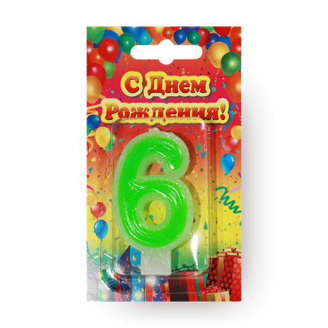 Свеча Цифры 6 Candles Asia