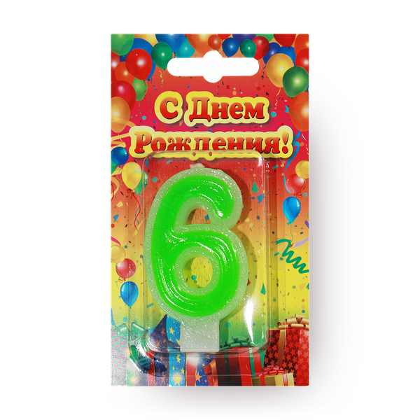 Свеча Цифры 6 Candles Asia