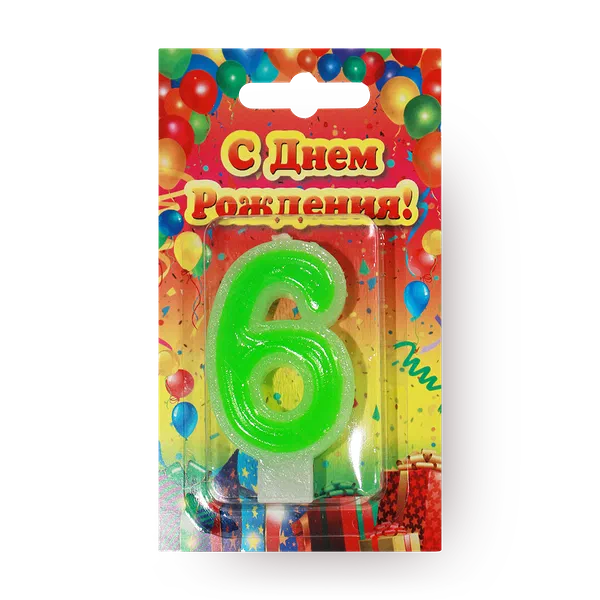 Свеча Цифры 6 Candles Asia