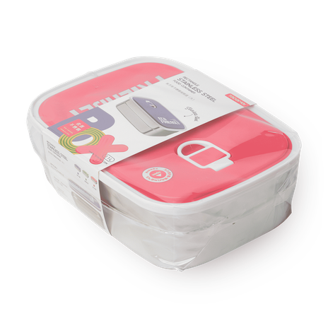 Контейнер пластиковый для еды Tedemei розовый