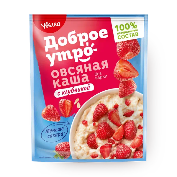 Каша «Увелка» Овсяная с клубникой