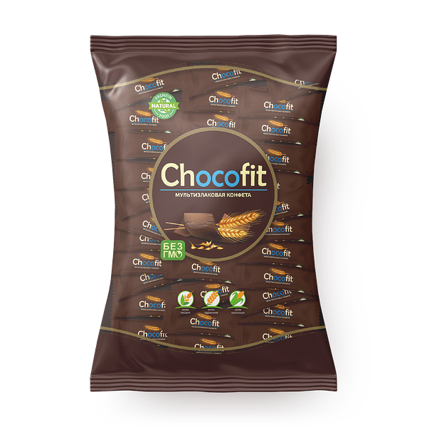 Конфеты мультизлаковые Chocofit с тёмной глазурью