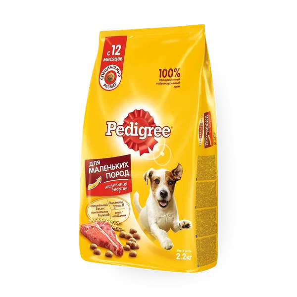 Сухой корм для взрослых собак малых пород Pedigree говядина