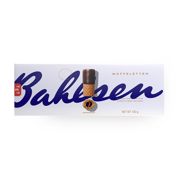 Вафельные трубочки Bahlsen, частично покрытые шоколадом, Waffeletten Dark