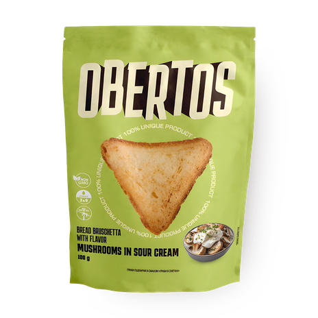 Гренки пшеничные Obertos Грибы в сметане