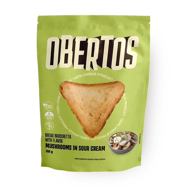 Гренки пшеничные Obertos Грибы в сметане