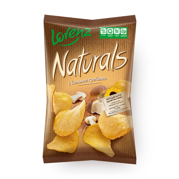 Чипсы картофельные Naturals с белыми грибами