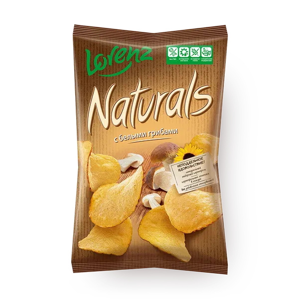 Чипсы картофельные Naturals с белыми грибами