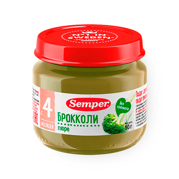 Пюре овощное детское Semper Брокколи с 4 месяцев
