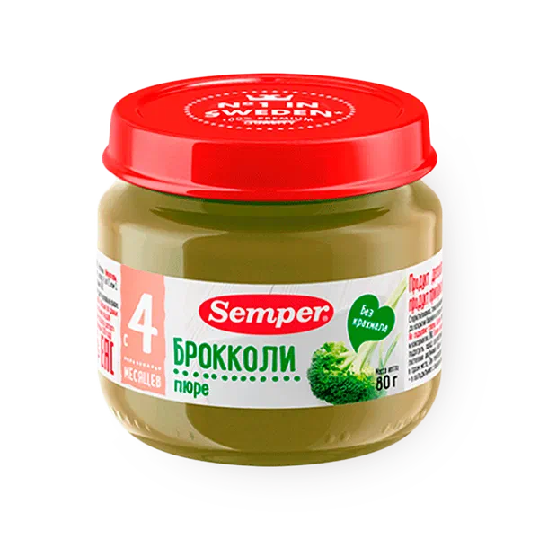 Пюре овощное детское Semper Брокколи с 4 месяцев
