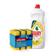 Гель для мытья посуды Fairy лимон, 750 ml + Губки Vileda Tip Top классические, 3 шт.