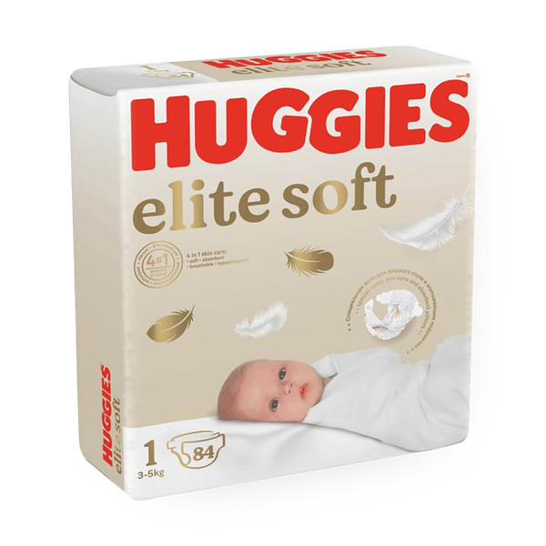 Подгузники Huggies Elite Soft для новорожденных 1 размер 3-5 кг