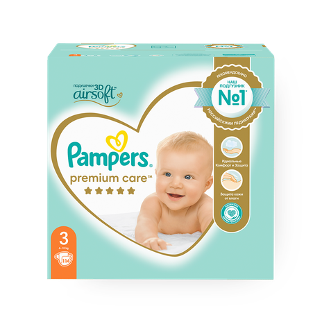 Подгузники Pampers Premium Care 3 размер 6-10 кг