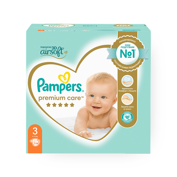 Подгузники Pampers Premium Care 3 размер 6-10 кг