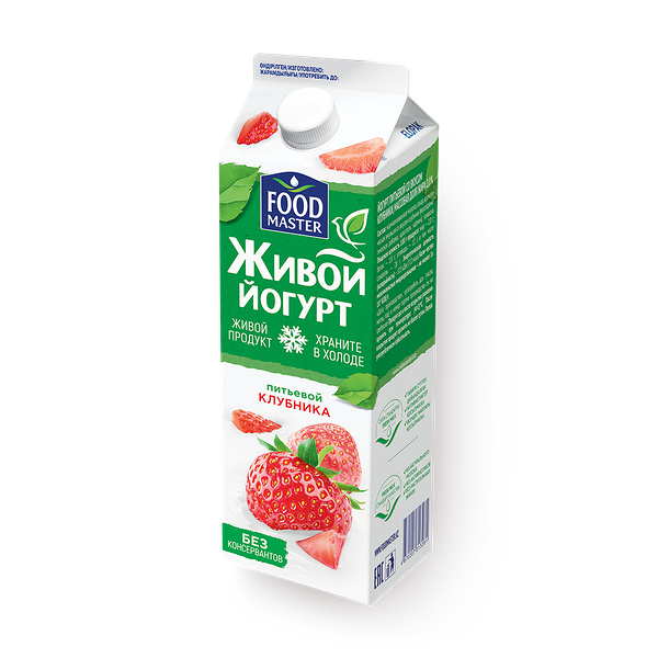 Питьевой йогурт «Фудмастер», клубника 2%
