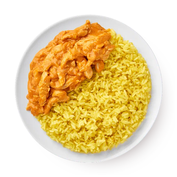 Строганов из куриного филе с рисом Mfood.kz