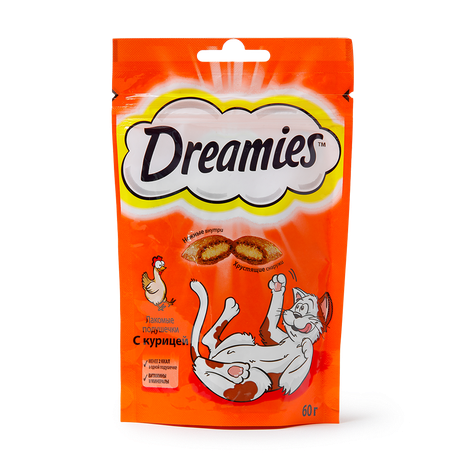 Лакомство для кошек Dreamies подушечки с курицей