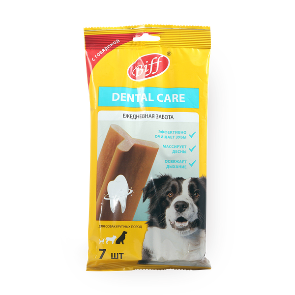 Снек жевательный для собак крупных пород Biff Dental Care с говядиной