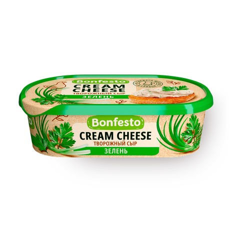 Сыр творожный Cream Cheese Bonfesto с зеленью 65%
