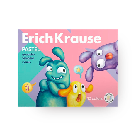 Гуашь Erich Krause Jolly Friends 12 цветов по 20 мл