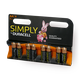 Eight Duracell Simply AA batteries