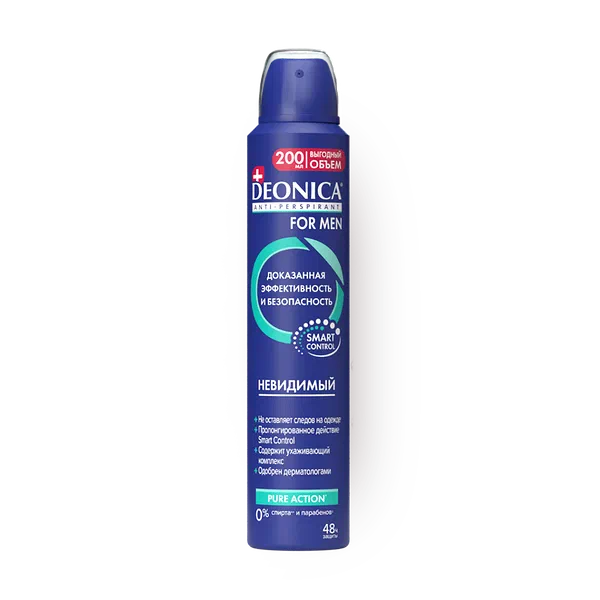 Дезодорант-антиперспирант Deonica For Men Невидимый, спрей