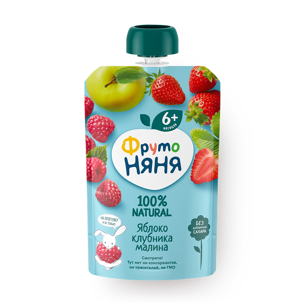 Десерт «Фрутоняня» яблоко-клубника-малина