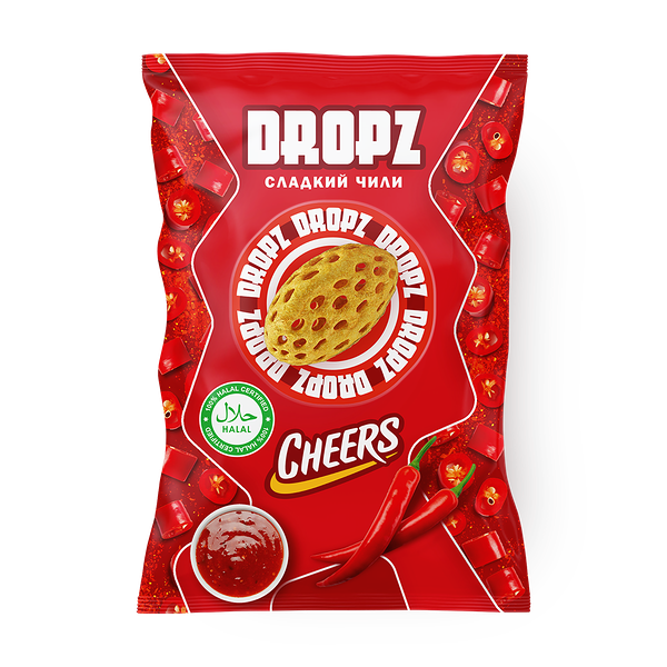 Снеки воздушные Dropz со вкусом сладкий чили