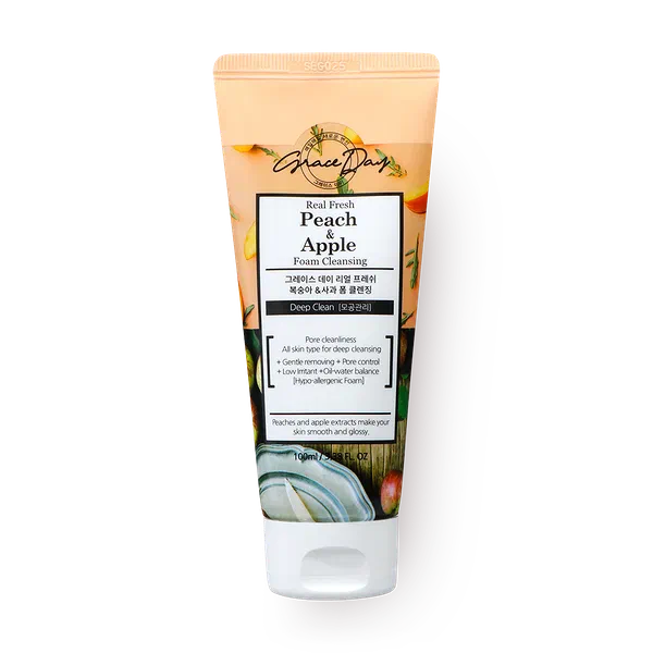 Пенка для умывания Grace Day освежающая персик и яблоко