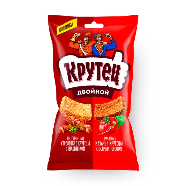 Гренки «Крутец» Двойной со вкусом шашлыка и томата спайси