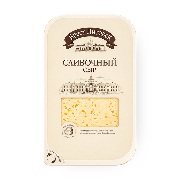 Сыр сливочный «Брест-Литовск» 50% нарезка