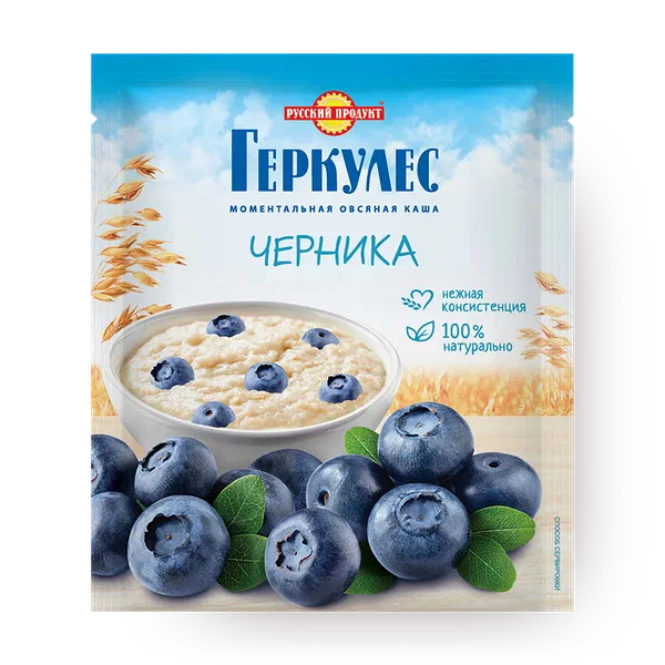 Каша овсяная Геркулес Русский продукт с черникой