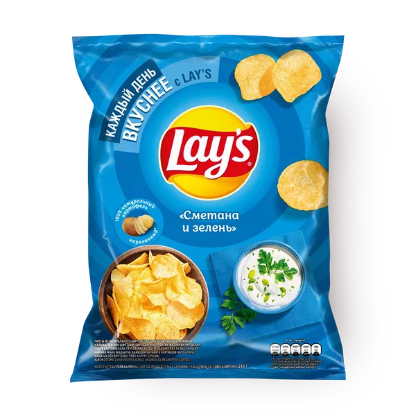 Чипсы Lay's сметана и зелень