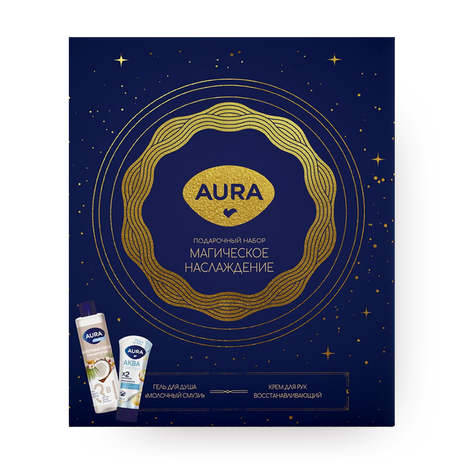 Набор подарочный Aura Магическое наслаждение гель для душа + крем для рук
