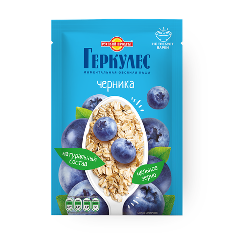 Каша овсяная Геркулес Русский продукт с черникой