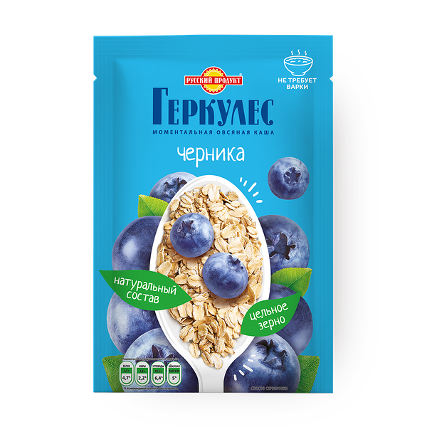Каша овсяная Геркулес Русский продукт с черникой