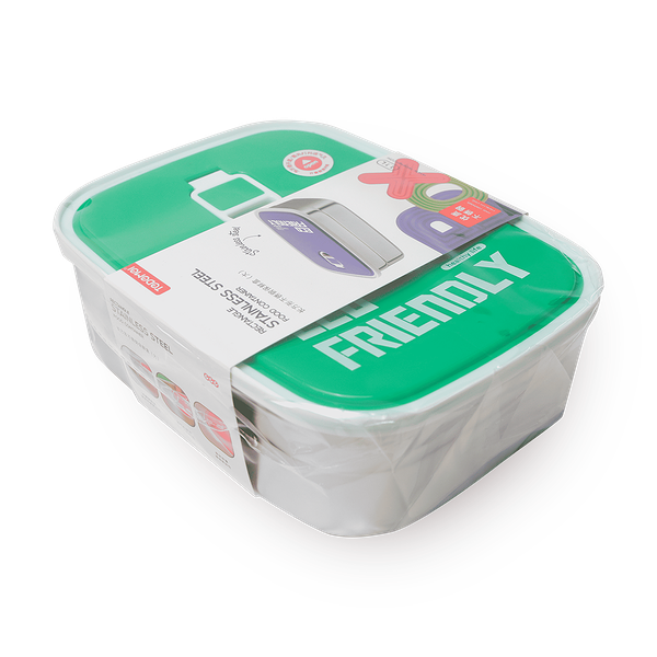 Контейнер пластиковый для еды Tedemei зелёный 1.1 л