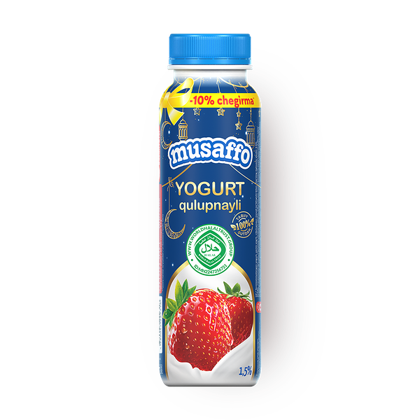 Йогурт питьевой Musaffo со вкусом клубники 1,5%